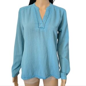 Eddie Bauer Turquoise Blue Blouse Women's Medium